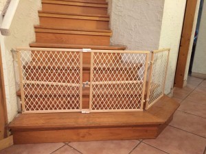 Long Baby gate for bottom of Stairs